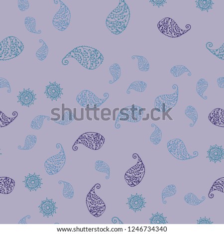 Light Pink, Blue vector seamless doodle backdrop with leaves and flowers. Brand new colored illustration with leaves and flowers. Pattern for wallpapers and coloring books.