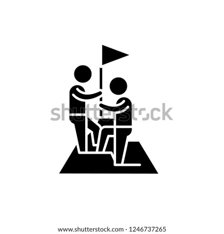 Marketing competition black icon, vector sign on isolated background. Marketing competition concept symbol, illustration 