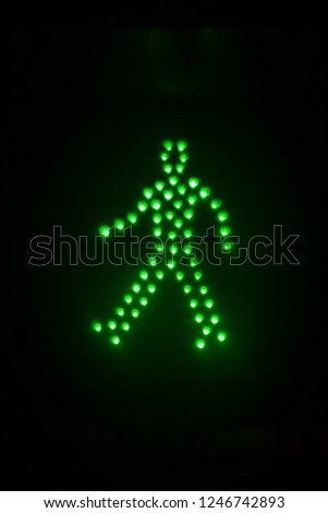 Pedestrian Traffic Lights, traffic light with green light and safe to move