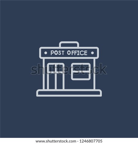 Post office icon. Post office linear design concept from Delivery and logistic collection. Simple element vector illustration on dark blue background.