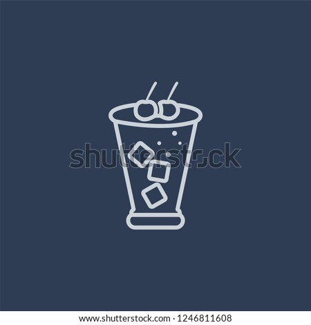 Tom Collins icon. Tom Collins linear design concept from Drinks collection. Simple element vector illustration on dark blue background.