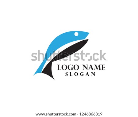 Fish logo template. Creative vector symbol of fishing club or online 
