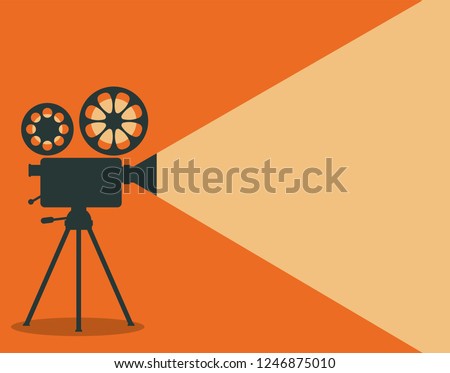 Retro cinema projector vector illustration Royalty-Free Stock Photo #1246875010