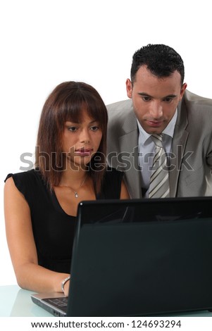 Business-couple hard at work