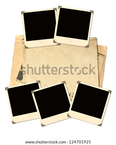 Old photos for scrapbooking Object isolated over white