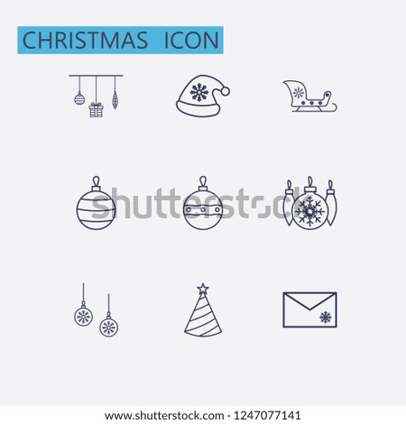 Outline christmas icon set. vector illustration