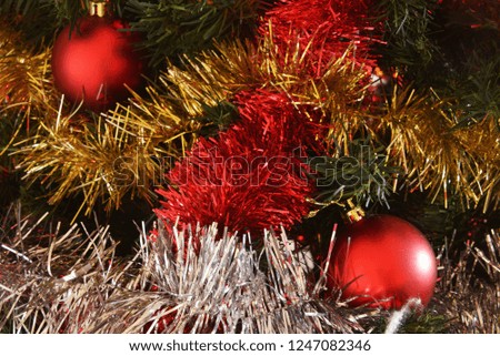 Christmas decorations, closeup