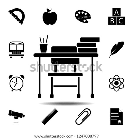 school desk icon. Simple glyph vector element of education set icons for UI and UX, website or mobile application