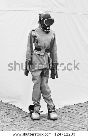 Old diving equipment  on a mannequin