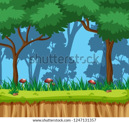 The nature forest landscape illustration