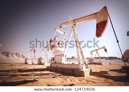 Oil pump jack rocking.