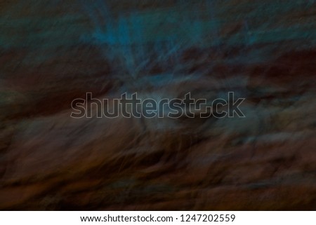 Evil Spirit of the American Indian, from the American Bad Land;  Modern Photographic Abstract Art of Blurred Light and Shadow.