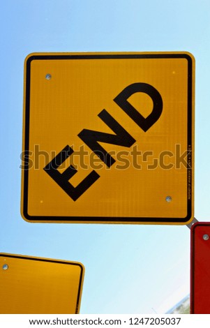 End road sign