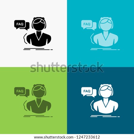 FAQ, Assistance, call, consultation, help Icon Over Various Background. glyph style design, designed for web and app. Eps 10 vector illustration
