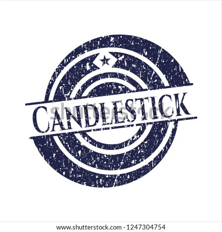 Blue Candlestick distress grunge stamp