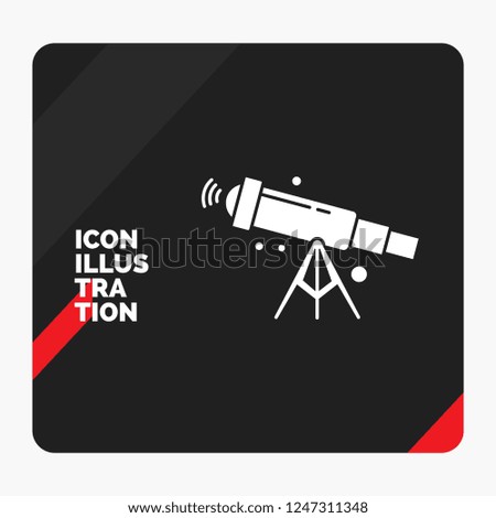 Red and Black Creative presentation Background for telescope, astronomy, space, view, zoom Glyph Icon