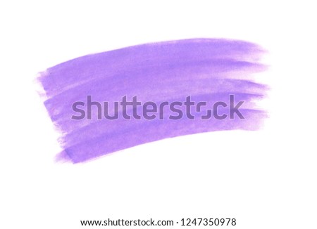 Violet / lavender chalk stroke isolated on white background, grunge texture, can be used in social media posts or advertising