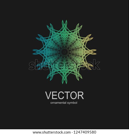 Mandala, ethno, geometry, lacy, round, a pattern with a gradient a vector