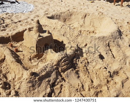 
sand castle made by children