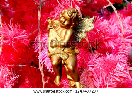 Cupid Christmas and a Happy New Year Free Background.