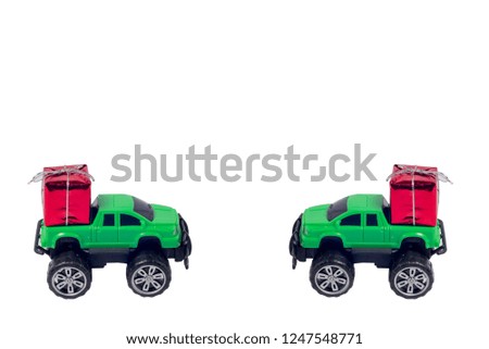 Car's gift isolated on a white backdrop