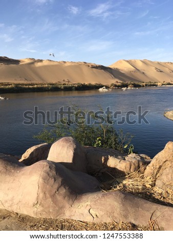 A picture of the Nile in Aswan