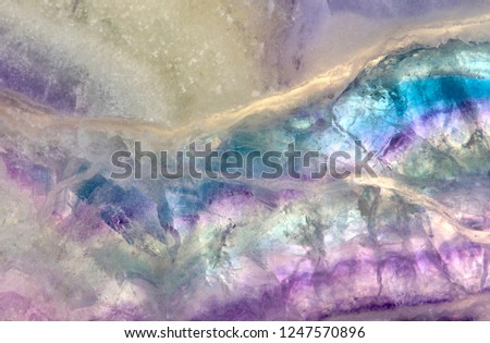 lilac and blue fluorite texture macro photo Royalty-Free Stock Photo #1247570896