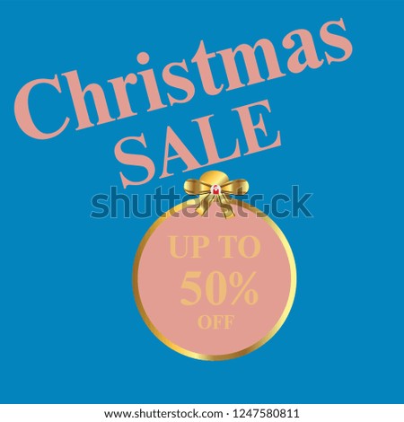 Christmas sale discounts for the celebration on holiday sale banner design with silvertext and golden decoration with nice color and background