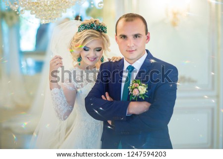 newlyweds in love at the wedding