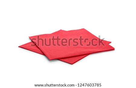 Clean paper napkins on white background. Personal hygiene Royalty-Free Stock Photo #1247603785