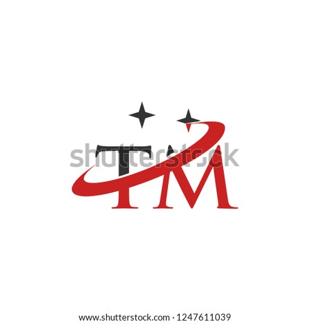 Creative letter TM and  STAR Vector Logo Template