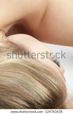 Close up image of attractive lady on spa