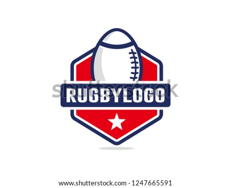Rugby championship logo design vector