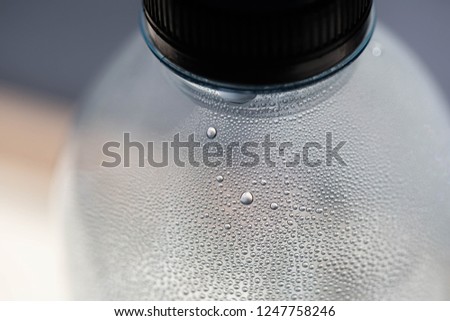Closeup of steam in a plastic bottle.