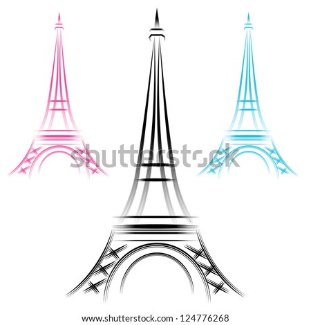 An image of an Eiffel Tower - simple style.