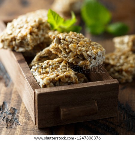 Healthy bars with sunflower seeds