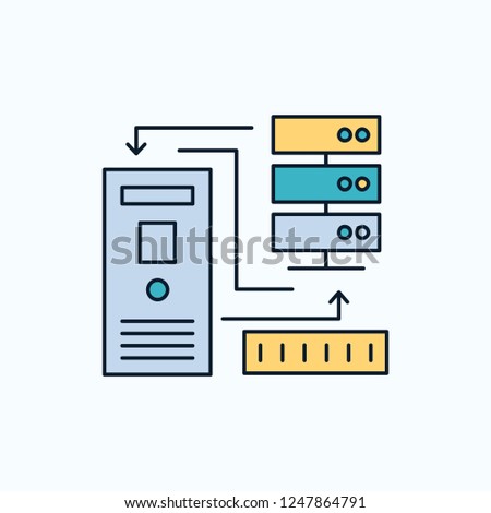 Combination, data, database, electronic, information Flat Icon. green and Yellow sign and symbols for website and Mobile appliation. vector illustration