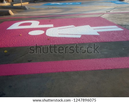 Traffic paint on concrete floor