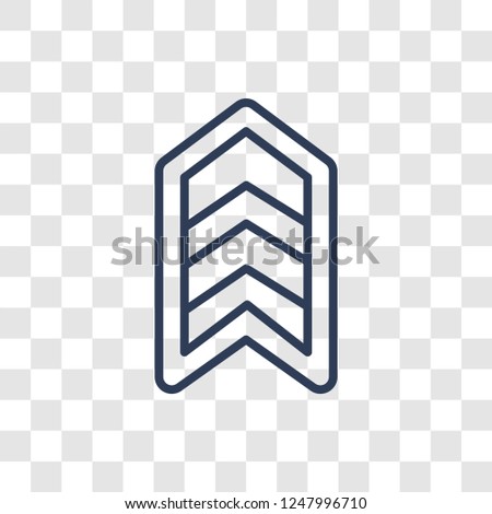 chevrons icon. Trendy linear chevrons logo concept on transparent background from army and war collection