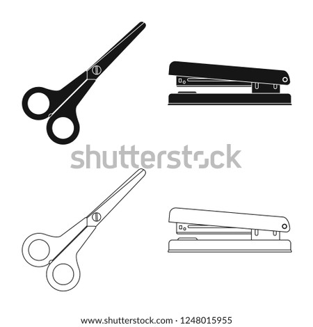 Vector illustration of office and supply logo. Collection of office and school stock vector illustration.