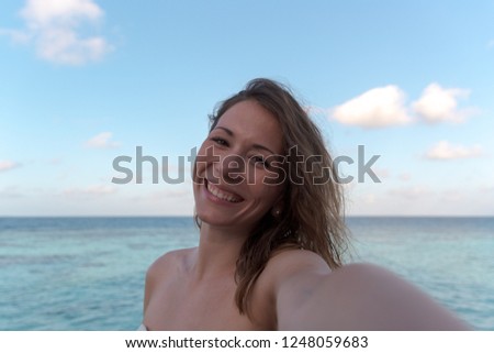 self portrait photo in holiday in the Maldives