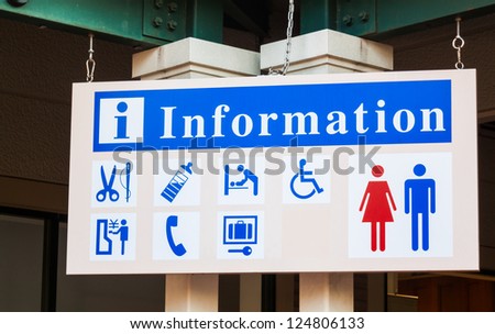 Information board in shopping area in Japan