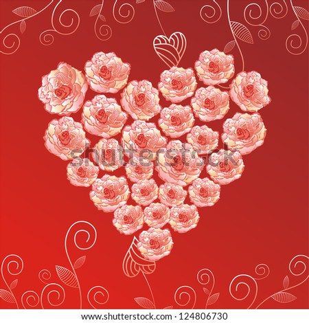 Valentines day card heart pattern background vector illustration