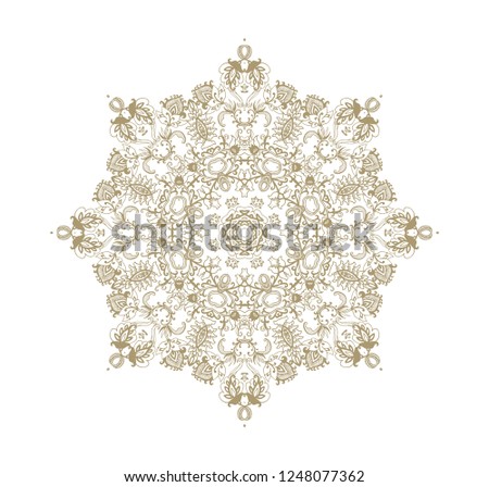 Ornamental vector rosette, mandala, snowflake
