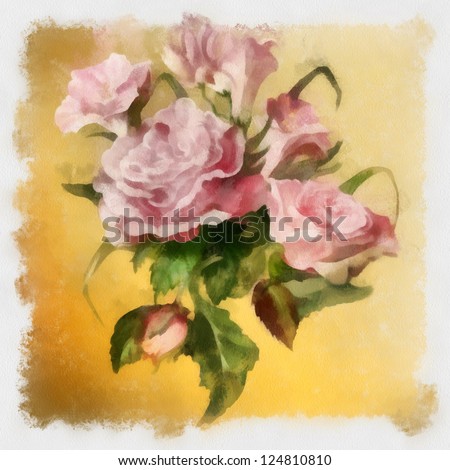 Rose. Watercolor