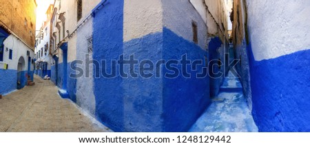 Panoramic picture of Chefchaouen's medina, Morocco.