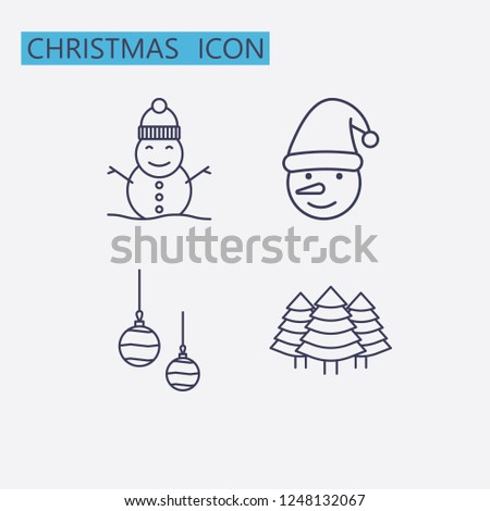 Outline christmas icon set.Vector illustration