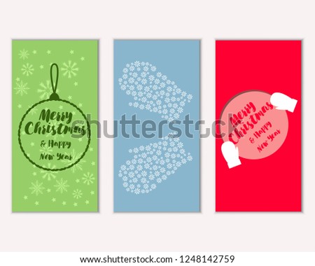 Vector illustration of winter holidays greeting cards