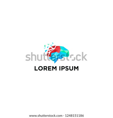 full color geometric brain logo