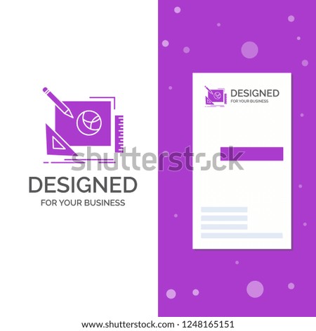 Business Logo for logo, design, creative, idea, design process. Vertical Purple Business / Visiting Card template. Creative background vector illustration
